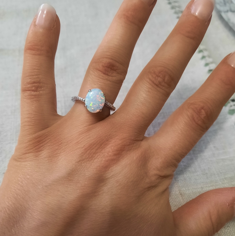 Opal and Diamond Ring